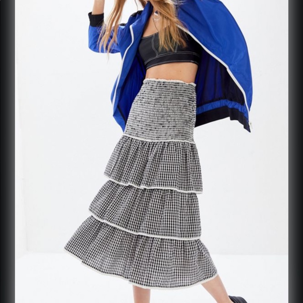 urban outfitters long ruffled layered skirt